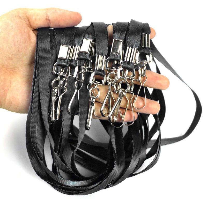 Ollain Bulk Lanyards Premium Cruise Lanyard Nylon Badge Lanyards Id Holder Perfect for Office, Kids, Teachers (Black, 50 Pack) - Image 4